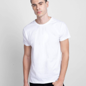 1 Pc Men's Stitched Round Neck T-Shirt, White