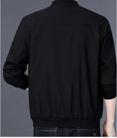 Men's Plain Fleece Jacket - 1 Pc | Black Collared Style