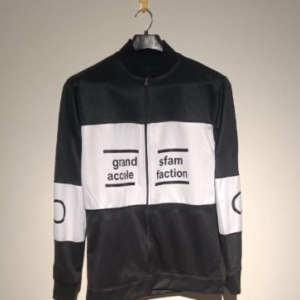 Men's Zipper Fleece Jacket - 1 Pc, Black & White Printed Style