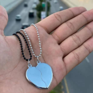 Stainless Steel Magnetic Heart Design Couple's Pendant
