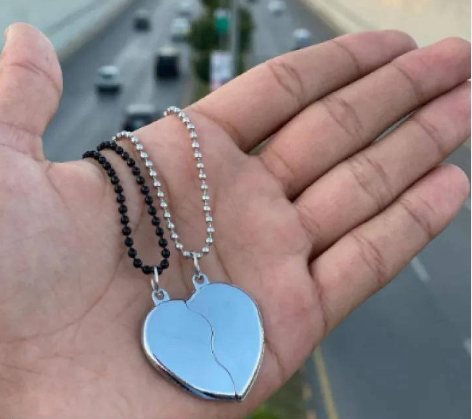 Stainless Steel Magnetic Heart Design Couple's Pendant
